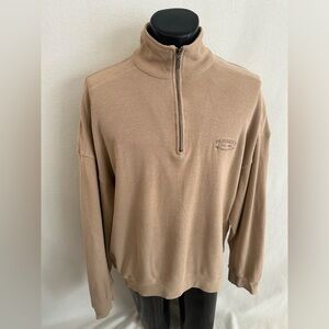 Pusser’s West Indies Pullover Men’s XL 1/4 Zip Tan Ribbed Knit Long Sleeve